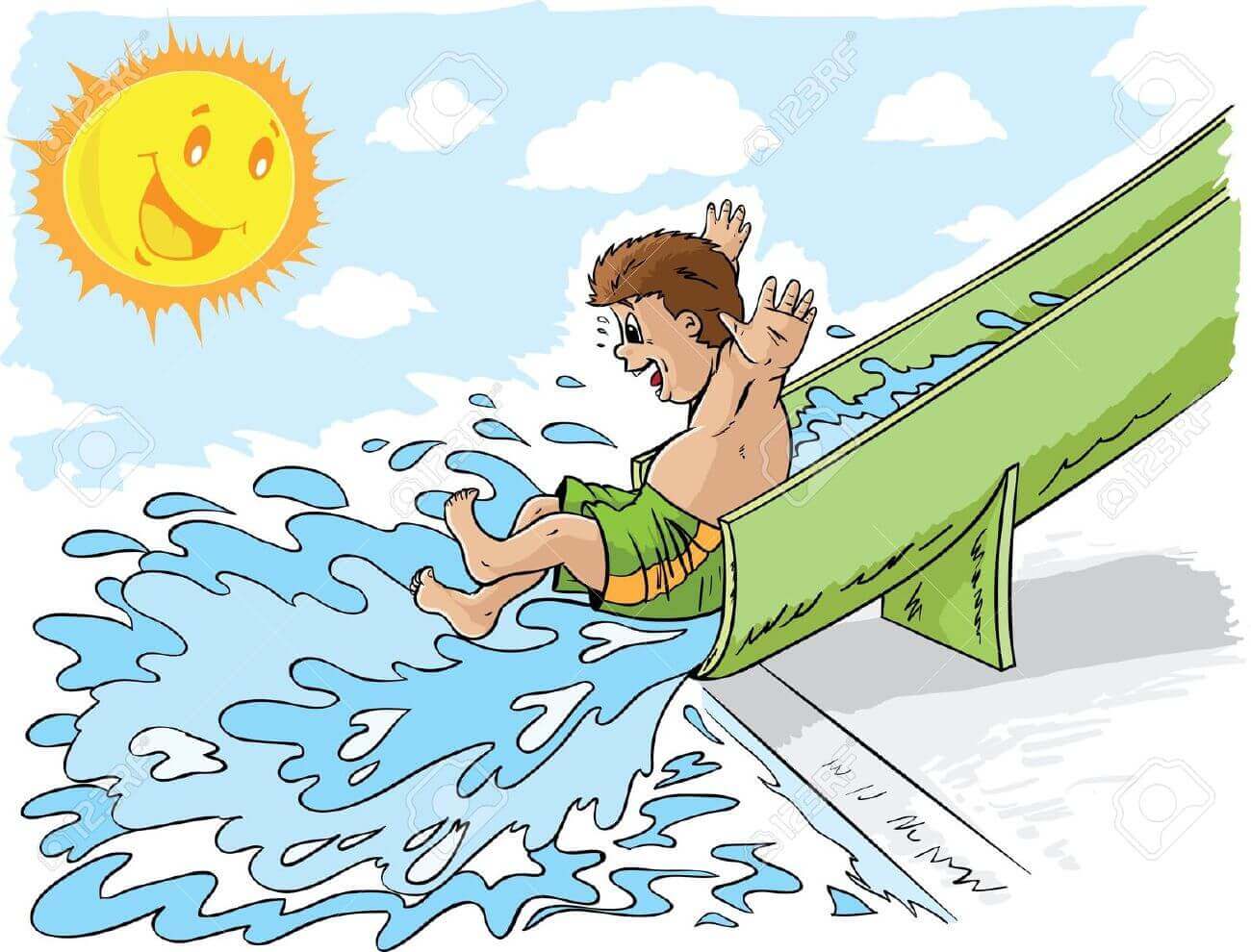14036852-Boy-on-waterslide-Stock-Vector-slide-water-swim