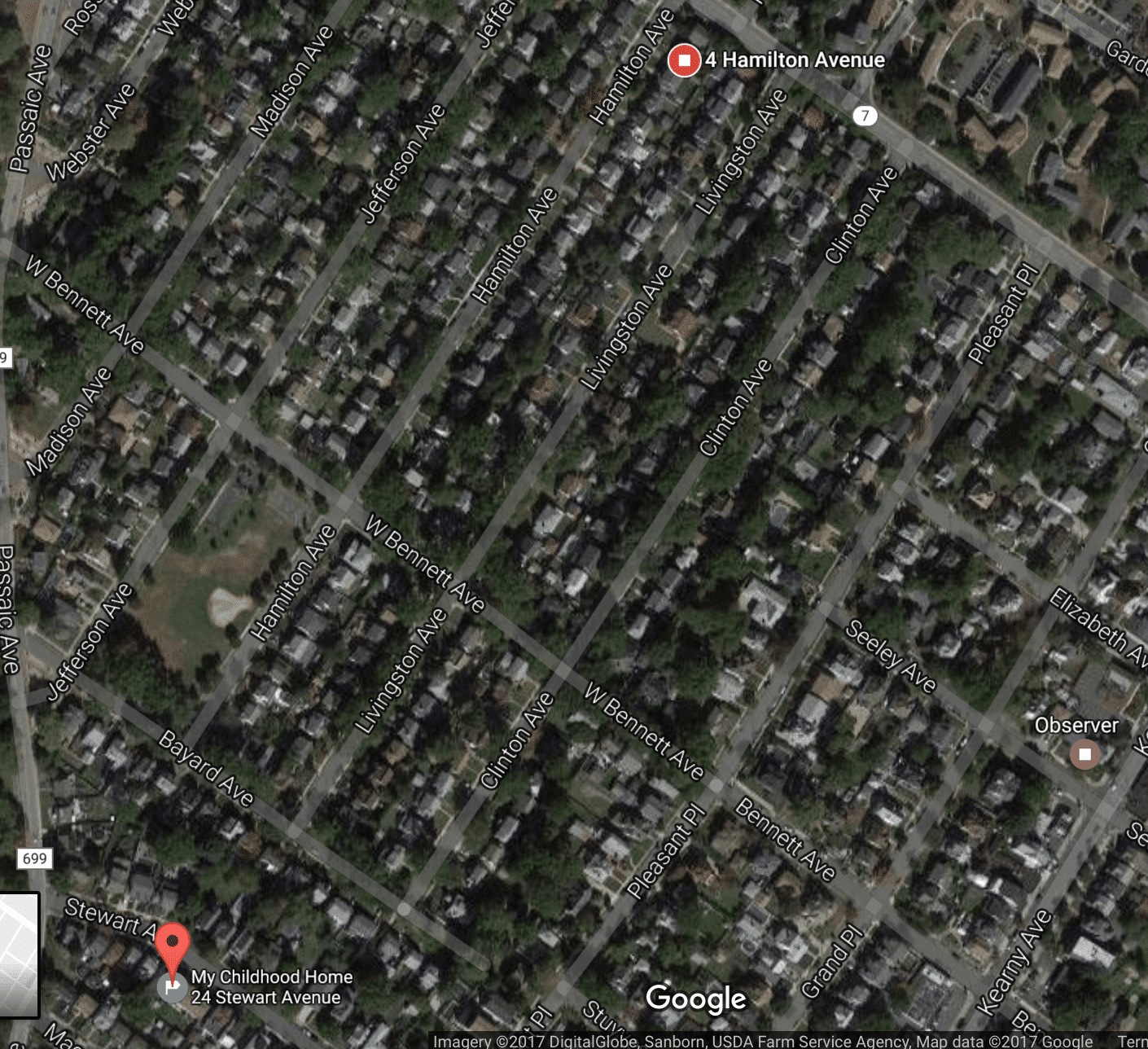 Can you follow my directions from 24 Stewart Avenue to 4 Hamilton Avenue, Kearny, NJ?